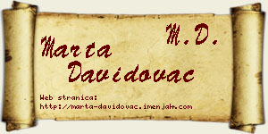 Marta Davidovac vizit kartica